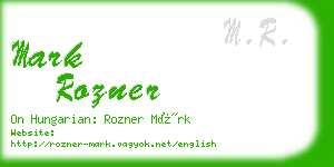 mark rozner business card